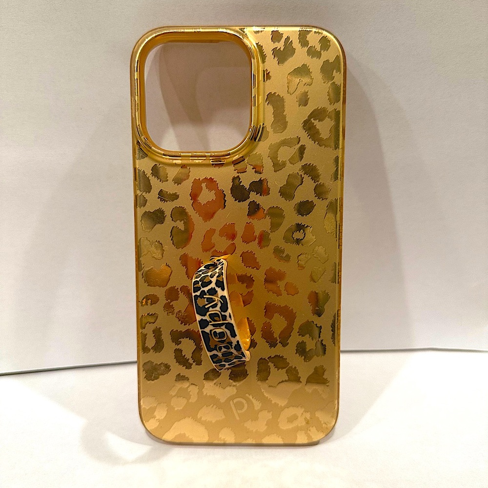 LOOPY CASE GOLD LEOPARD for iPhone 14 Pro Max.
